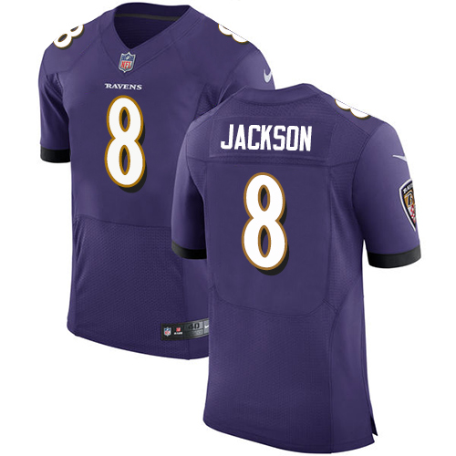 Nike Ravens #8 Lamar Jackson Purple Team Color Men's Stitched NFL Vapor Untouchable Elite Jersey